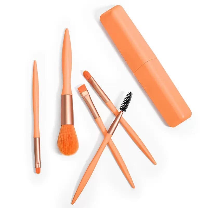 Set Of 5 Universal Makeup Brushes Set, Reusable Novice Cosmetic Brush Set for Daily Makeup, Combination Makeup Brush Set, Portable Eyeshadow Eyeliner Lip Brush Round Bucket, Soft Hair Blending Eye Makeup Brushes Set with Case Set Of 5 Universal Makeup Brushes Set, Reusable Novice Cosmetic Brush Set for Daily Makeup, Combination Makeup Brush Set, Portable Eyeshadow Eyeliner Lip Brush Round Bucket, Soft Hair Blending Eye Makeup Brushes Set with Case